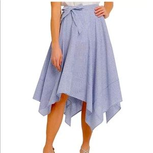 DKNY Stripped Asymmetrical - Hem Linen Skirt New With no Tag.